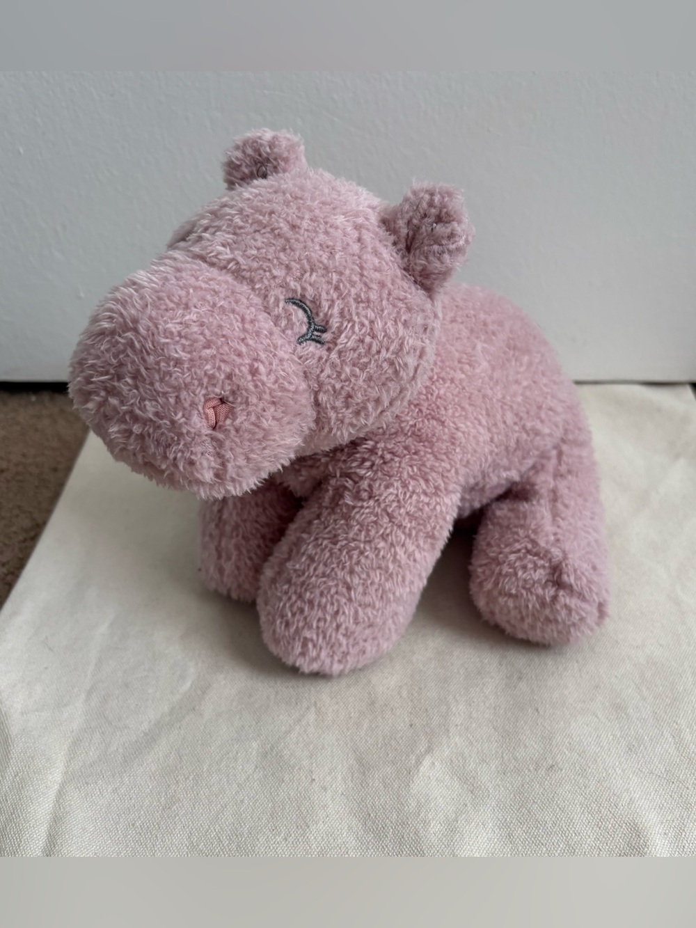 Carter's Mauve Pink Hippo Baby Girl Plush Stuffed Animal Soft 2023